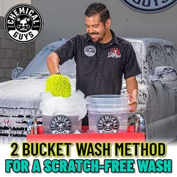 Chemical Guys HOL129 Top Car Wash Bucket Kit with Chemicals