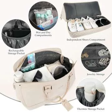 Travgo Weekender Bag with USB Port and Shoe Compartment