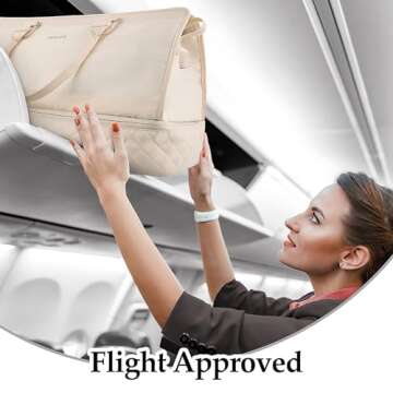 Travgo Weekender Bags for Women Travel, 60L Travel Duffle Bag with Shoe Compartment & Wet Pocket,Carry on Tote Bags with USB Charging Port for Airplanes, Hospital, Sports,Gift (Beige)