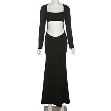 Stylish Long Sleeve Maternity Bodycon Maxi Dress
