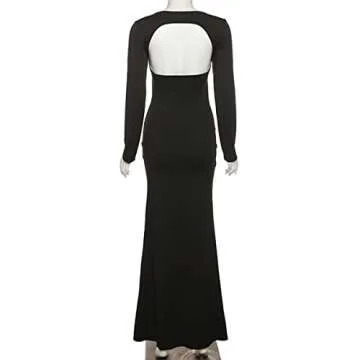 Stylish Long Sleeve Maternity Bodycon Maxi Dress