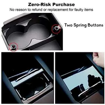 Compatible with Tesla Model S/Model X Center Console Storage Box, Jaronx Insert Organizer Tray+Cup Holder Compatible with Tesla Model S/X Accessories 2016-2021