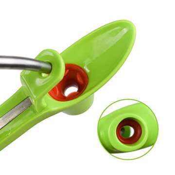 Cherry Pitter Tool, Cherry Stoner Olive Pitter Tool, Portable Kitchen Tool with Space-Saving Lock Design - Green