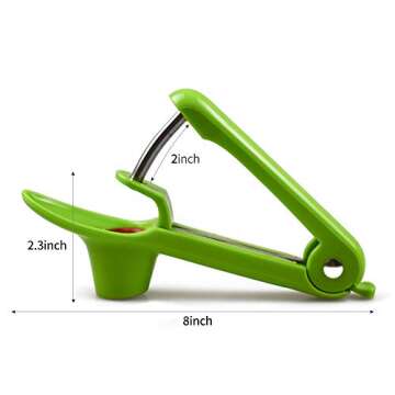 Cherry Pitter Tool, Cherry Stoner Olive Pitter Tool, Portable Kitchen Tool with Space-Saving Lock Design - Green