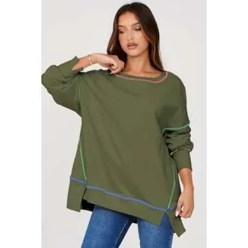 AlvaQ Women's Oversized Crewneck Sweatshirt - Casual Style