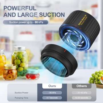 ATTIKBIZ Electric Mason Jar Vacuum Sealer, Compatible with Wide and Regular Mouth Mason Jars, Integr...