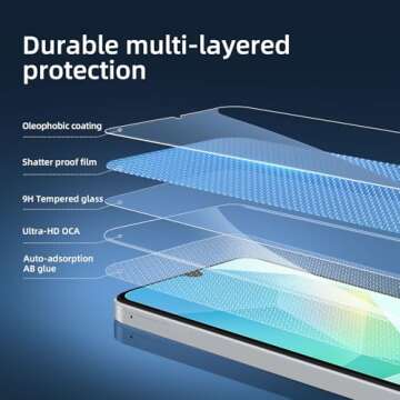 NEW'C 3 Pack Designed for Samsung Galaxy A16 5G Screen Protector Tempered Glass, Bubble Free, Ultra Resistant