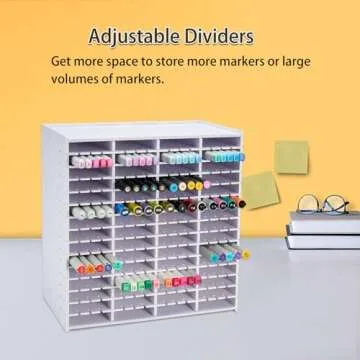 SANFURNEY Art Marker Storage Rack, Watercolour Brushes Pens Color Pencils Organizer Holder for Desk