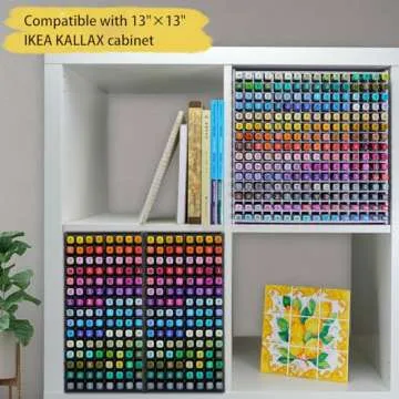 SANFURNEY Art Marker Storage Rack, Watercolour Brushes Pens Color Pencils Organizer Holder for Desk