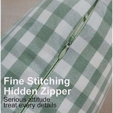 CARRIE HOME Set of 2 Farmhouse Sage Green Gingham Throw Pillow Covers 18x18 Checkered Plaid Decorative Pillow Cover Classic Retro Plaid Decor for Room Patio and Porch, Grey Green and White Gingham