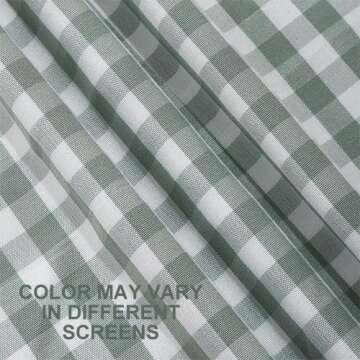 CARRIE HOME Set of 2 Farmhouse Sage Green Gingham Throw Pillow Covers 18x18 Checkered Plaid Decorative Pillow Cover Classic Retro Plaid Decor for Room Patio and Porch, Grey Green and White Gingham