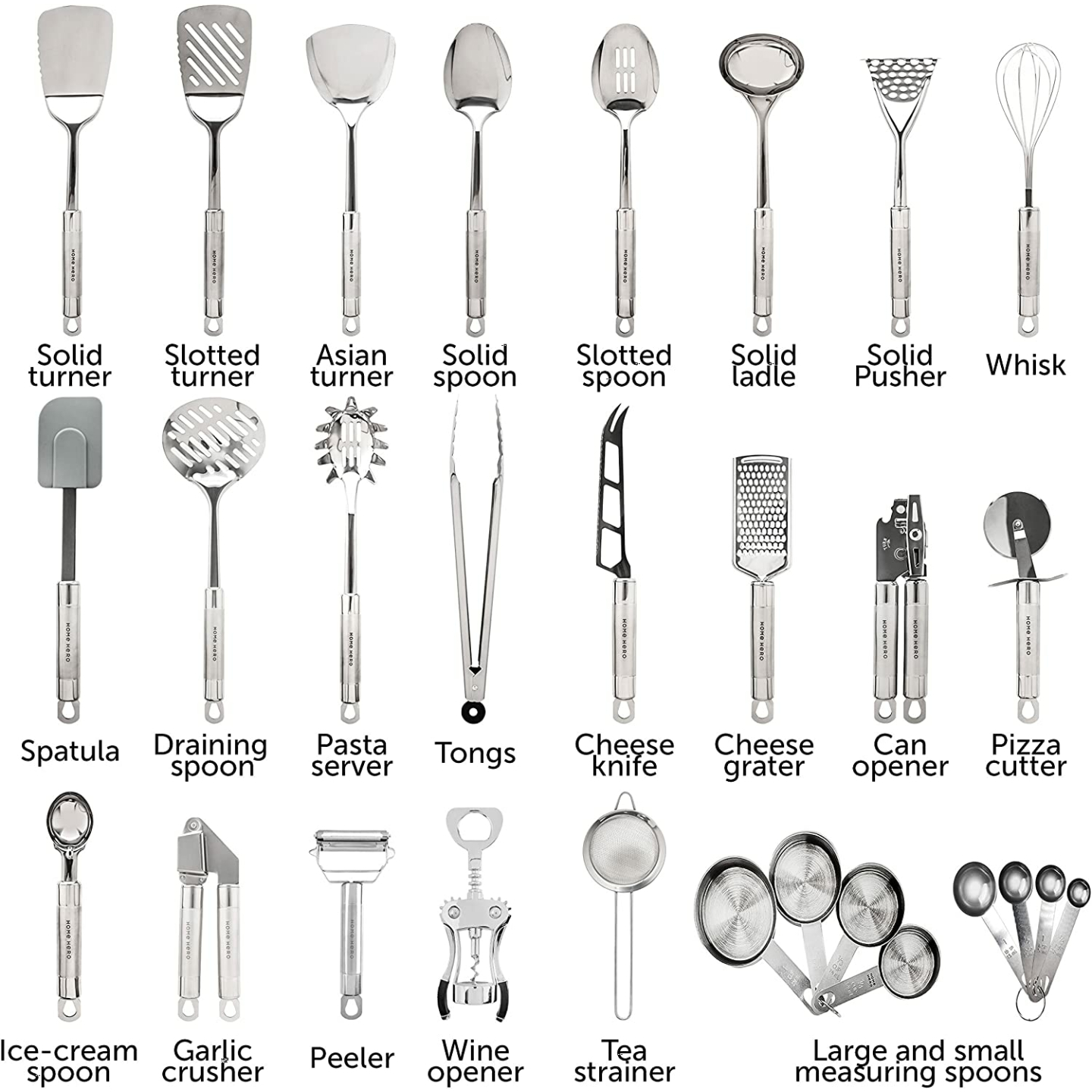 29-pcs Kitchen Utensils Set - Premium Stainless Steel Tools