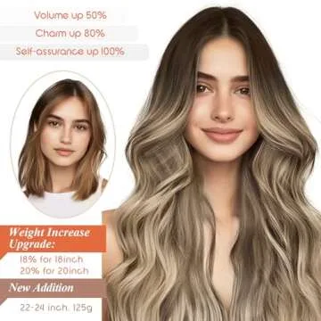 Sunny 100G Invisible Wire Hair Extensions Ombre Human Hair Clip in Extensions with Secret Wire Balayage Dark Brown Ombre Light Brown Blonde Fish Line Hair Extensions Ombre for Long Hair 20Inch