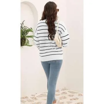 Disamer Women's 2025 Knit Cardigan Sweaters Fall Clothes Long Sleeve Fashion Casual Y2k Tie Open Front Cropped Jackets(Line White,S)