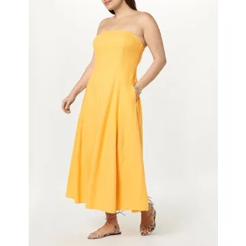 The Drop Women's Carlota Linen Maxi Dress 54.5' Comfort