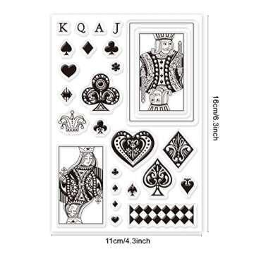 GLOBLELAND Poker Silicone Clear Stamps Transparent Stamps for Birthday Easter Valentine's Day Cards ...
