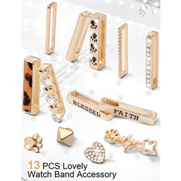 Shop JR.DM Gold Watch Band Charms - Trendy 13 Pcs Set