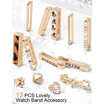 Shop JR.DM Gold Watch Band Charms - Trendy 13 Pcs Set
