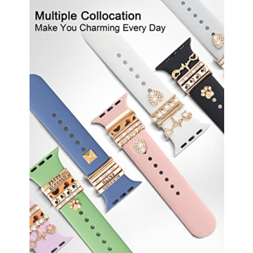 Shop JR.DM Gold Watch Band Charms - Trendy 13 Pcs Set