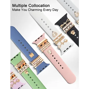 Shop JR.DM Gold Watch Band Charms - Trendy 13 Pcs Set