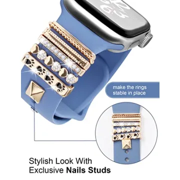 Shop JR.DM Gold Watch Band Charms - Trendy 13 Pcs Set