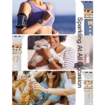 Shop JR.DM Gold Watch Band Charms - Trendy 13 Pcs Set