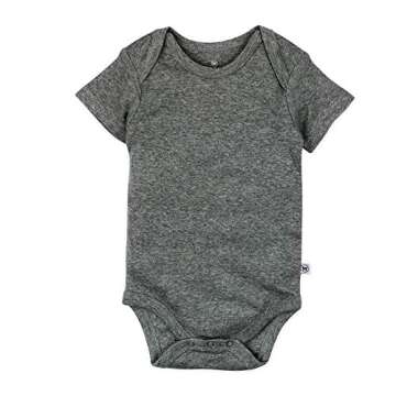 HonestBaby Baby Girls Organic Cotton Short Sleeve Bodysuits Multipack And Toddler T-Shirt Set, 5-pack Gray Ombre, Newborn US