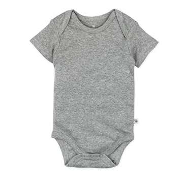 HonestBaby Baby Girls Organic Cotton Short Sleeve Bodysuits Multipack And Toddler T-Shirt Set, 5-pack Gray Ombre, Newborn US