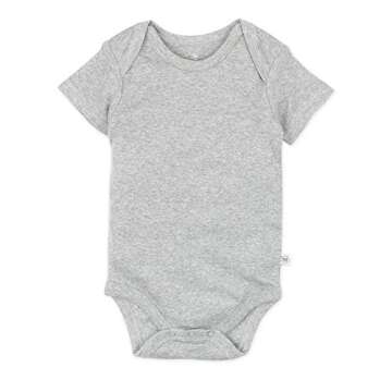 HonestBaby Baby Girls Organic Cotton Short Sleeve Bodysuits Multipack And Toddler T-Shirt Set, 5-pack Gray Ombre, Newborn US