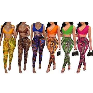 Women's Sexy Two Piece Tracksuit Outfit for Night Out