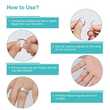 Invisible Ring Size Adjuster for Loose Rings Ring Adjuster Fit Any Rings, Assorted Sizes of Ring Sizer