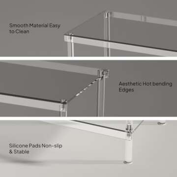 Aquiver 5-Tier Acrylic Shoe Rack - Modern Shoe Organizer for Home