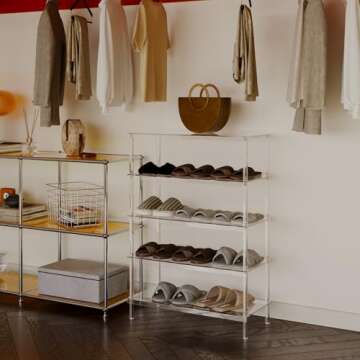 Aquiver 5-Tier Acrylic Shoe Rack - Modern Shoe Organizer for Home