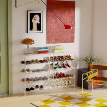 Aquiver 5-Tier Acrylic Shoe Rack - Modern Shoe Organizer for Home
