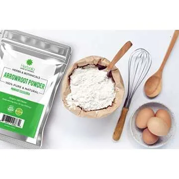 Herbaila Arrowroot Powder 1 Lb. Arrowroot Flour Starch, Immune Health & Metabolism, non-GMO & Gluten-free
