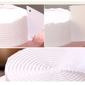 Milcraft Set of 6 Pcs Cake Scrape Smoother Comb Cake Edge Side Decorating Tools Scraper