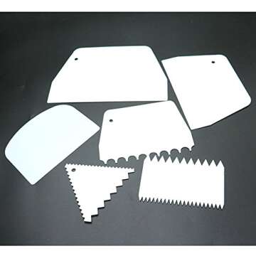 Milcraft Set of 6 Pcs Cake Scrape Smoother Comb Cake Edge Side Decorating Tools Scraper