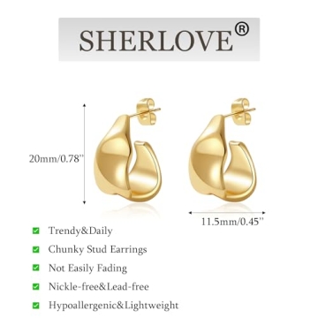 Trendy Gold Plated Statement Earrings for Women by SHERLOVE