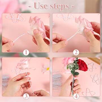 200 Pcs Floral Wire 26 Gauge Crafts Wire Florist Flower Wire Stems White Floral Wire for Crafts Bouquet Stem Wreath Making Flower Arrangement Supplies (White,14 Inch)