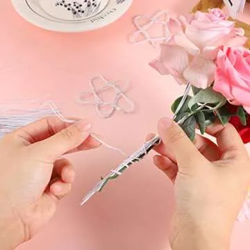 200 Pcs Floral Wire 26 Gauge Crafts Wire Florist Flower Wire Stems White Floral Wire for Crafts Bouquet Stem Wreath Making Flower Arrangement Supplies (White,14 Inch)