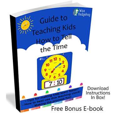 Large Dry Erase Magnetic Teaching Demonstration Clock, Kids Telling Time Learning Clock for Analog and Digital Time, Labelled Minute & Hour Hands, for School Classrooms & Homeschool Supplies