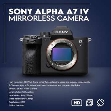 Sony Alpha a7 IV Full Frame Mirrorless Interchangeable Lens Digital 4K Camera, Black - Bundle with 1...