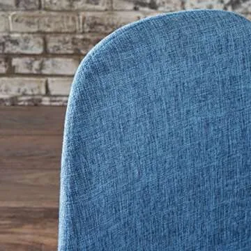 Christopher Knight Home Raina Mid-Century Modern Fabric Dining Chairs with Wood Finished Metal Legs, 2-Pcs Set, Muted Blue / Light Brown