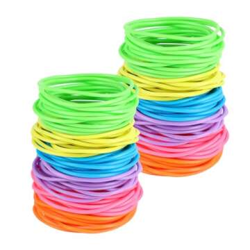 Adorox 144 Assorted Neon Jelly Bracelets - Vibrant Party Favors for All Occasions