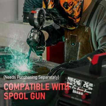 YESWELDER MIG-250 PRO Aluminum MIG Welder, 250Amp 220V Advanced Digital Display, MIG/Pulsed MIG/Flux Core/Spool Gun MIG/Lift TIG/Stick 6-In-1 Multiprocess Welding Machine, Spool Gun Compatible