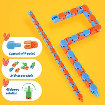 Feltom 28 PCS Valentines Day Gifts for Kids - Wacky Tracks Fidget Toy Valentines Cards for Kids Finger Fidget Sensory Stress Relief Toy - Valentine Exchange Prizes for Girls Boys