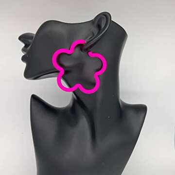 Colorful 80s & 90s Inspired Big Hoop Earrings for Women