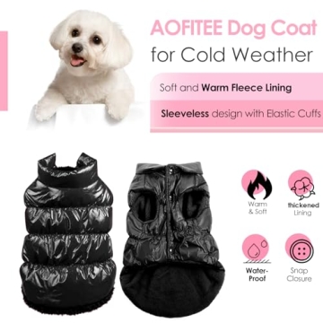 AOFITEE Waterproof Dog Coat: Winter Snowsuit for Small Dogs