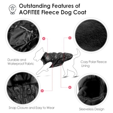 AOFITEE Waterproof Dog Coat: Winter Snowsuit for Small Dogs