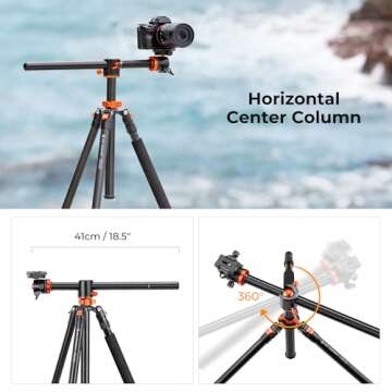 K&F Concept 94 Inch Camera Tripods 4 Section Ultra High Aluminum Professional Detachable Monopod Tripod with 360 Degree Ball Head Quick Release Plate for DSLR SLR Cameras T254A8+BH-28L (SA254T1)